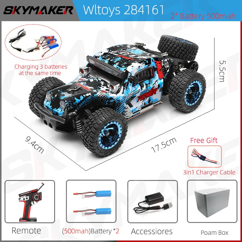 WLtoys 1/28 RC Car 284010 284161 4WD Drive Off-Road 2.4G 30KM/H High Speed Alloy Car 1:28 Rally Racing CarToys