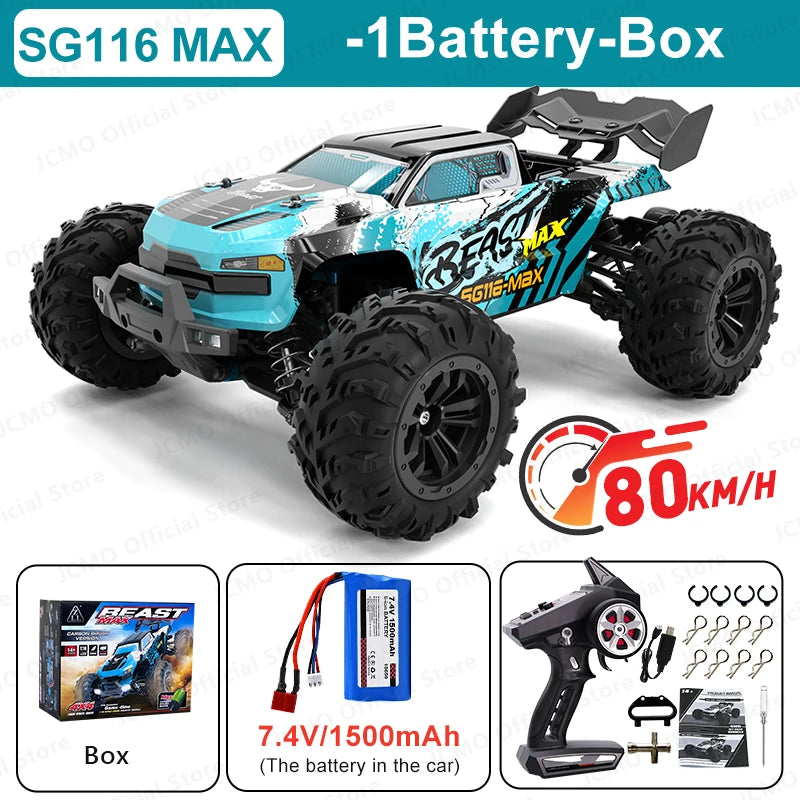 SG116MAX 80KM/H High Speed RC Car Brushless 4WD Off-Road Drift Remote Control Car 1:16 Professional Racing Cars