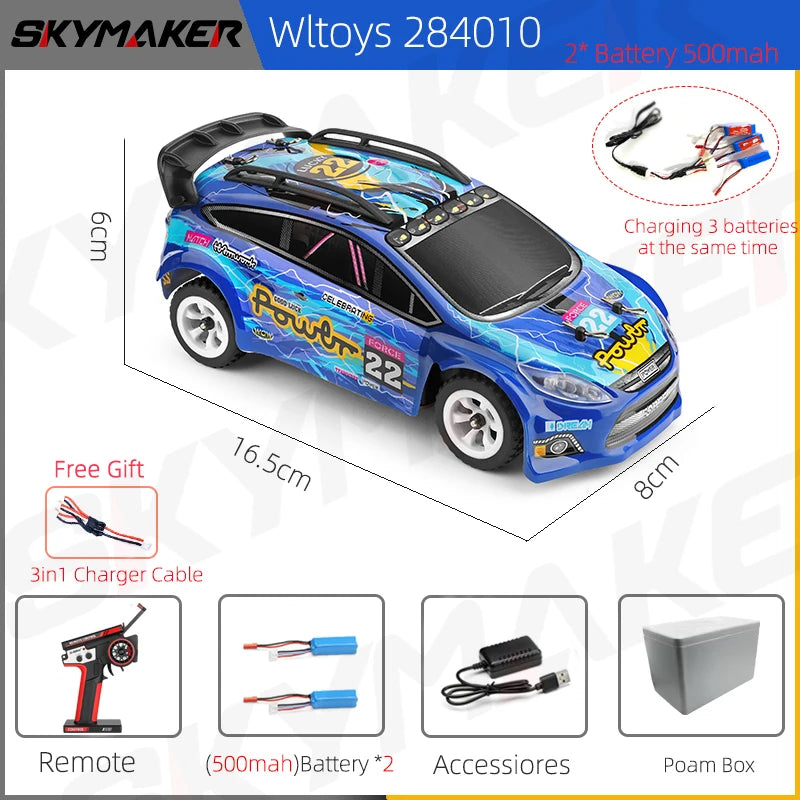 WLtoys 1/28 RC Car 284010 284161 4WD Drive Off-Road 2.4G 30KM/H High Speed Alloy Car 1:28 Rally Racing CarToys