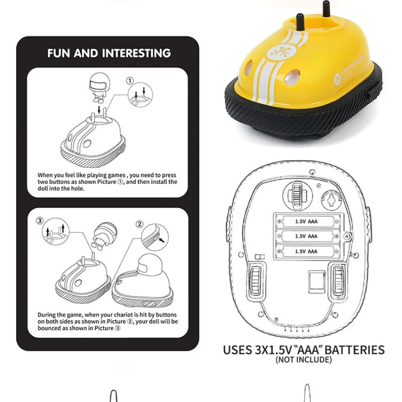 RC Toy 2.4G Super Battle Bumper Car Pop-up Doll Crash Bounce Ejection Light Children's Remote Control Toys