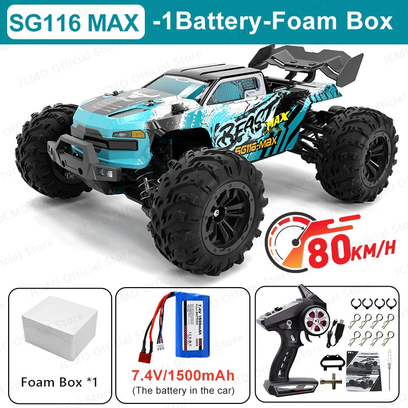 SG116MAX 80KM/H High Speed RC Car Brushless 4WD Off-Road Drift Remote Control Car 1:16 Professional Racing Cars